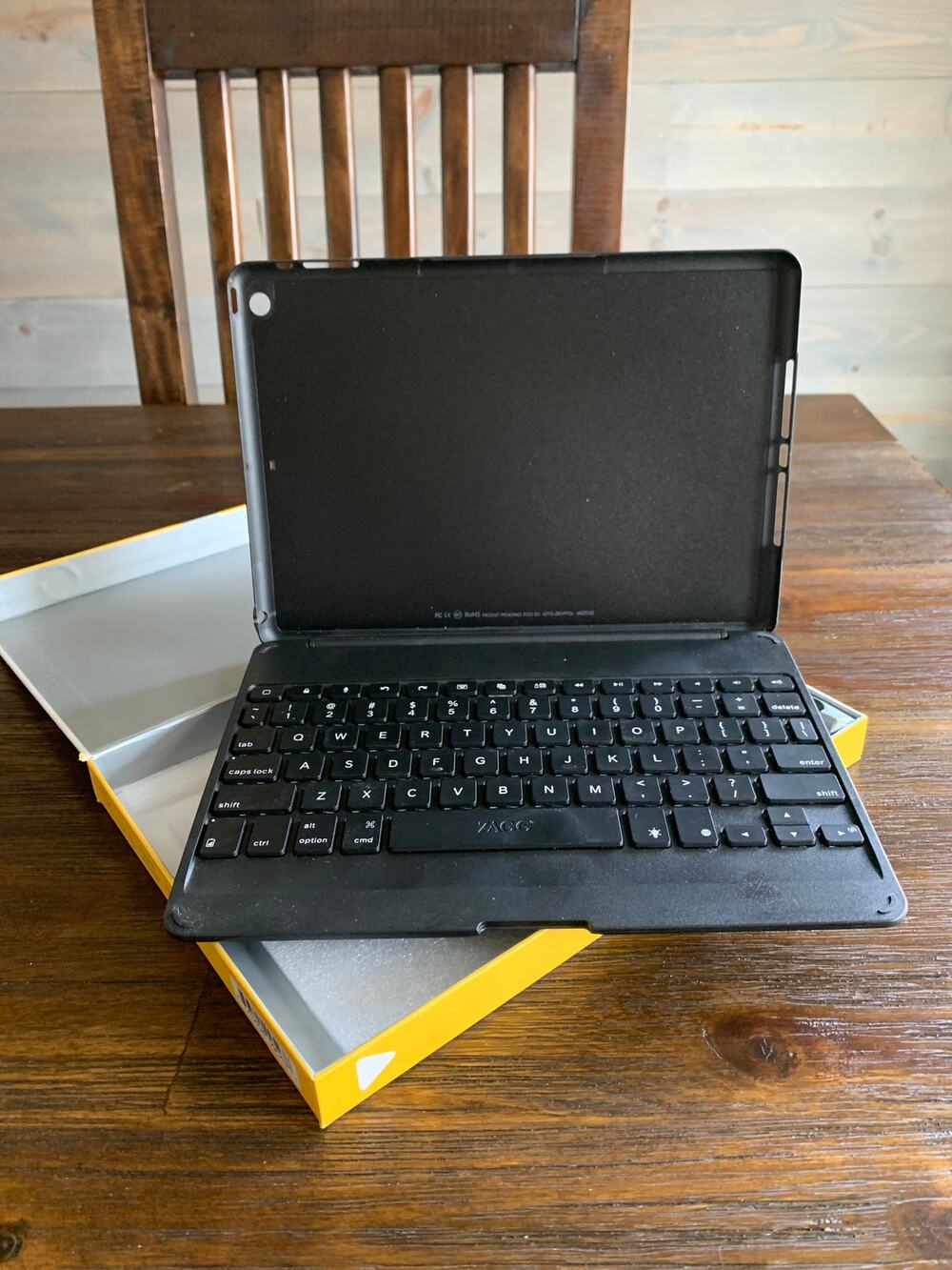 ZAGG | ID5ZFK-BB0 Folio Case Backlit Bluetooth Keyboard for iPad Air - Black